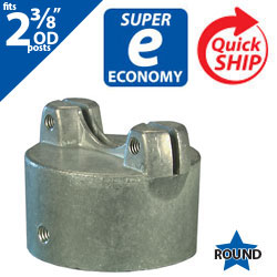 Silver 3 3/8 Post Cap Bracket for 2 3/8 OD Round Post