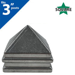 Silver Deluxe Pyramid Cap for 3" Square Post