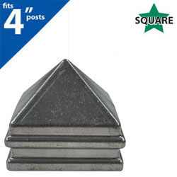 Silver Deluxe Pyramid Cap for 4" Square Post