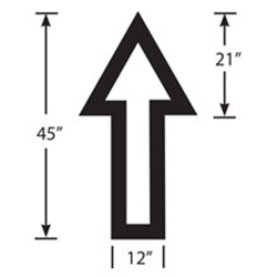 4 Inch Outlined Straight Arrow Polyvinyl Stencils