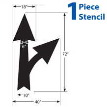 6 Ft Straight/Curved Combination Arrow Polyvinyl Stencil