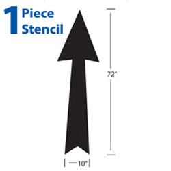 6 Ft Straight Thin Arrow Polyvinyl Stencil