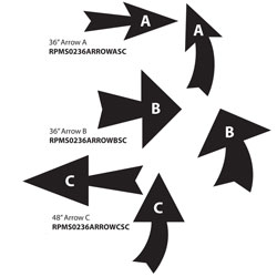 36 inch & 48 inch Curved/Straight Arrow Polyvinyl Stencil Sets