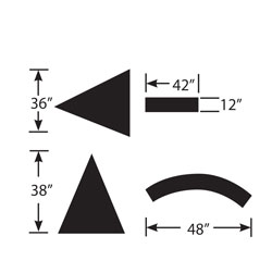 3 Piece Kit Universal Straight/Curved Arrow Polyvinyl Stencil