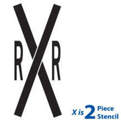 5 ft Federal Railroad X Crossing Polyvinyl Word Stencils