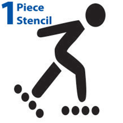 Roller Blading In Line Skating Polyvinyl Symbol Stencils