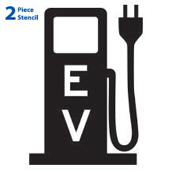 40" High Electric Charging Station/Parking Stalls Polyvinyl Symbol Stencils