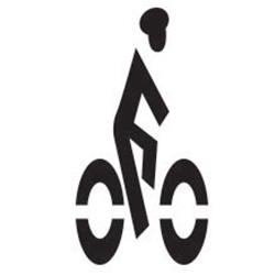 Bike Lane with Helmet Polyvinyl Symbol Stencils