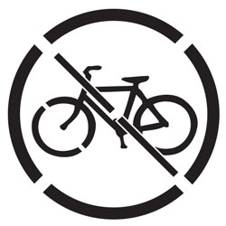No Bicycles Permitted Polyvinyl Symbol Stencils
