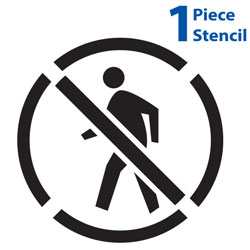 No Pedestrians Permitted Polyvinyl Symbol Stencils