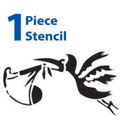 Baby and Stork Polyvinyl Symbol Stencils