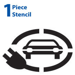 45" High Electric Charging Station/Parking Stalls Polyvinyl Symbol Stencils