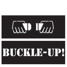 Buckle Up Seatbelt Awareness Polyvinyl Symbol and Word Stencils