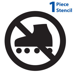 No Roller Skatng Permitted Polyvinyl Symbol Stencils