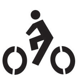 Bike Lane without Helmet Polyvinyl Symbol Stencils