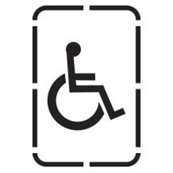 ADA Handicap/Disabled Symbol & Border Polyvinyl Stencils