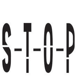 STOP with Dashes Polyvinyl Word Stencils
