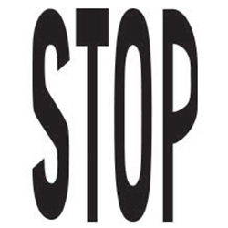 STOP Polyvinyl Word Stencils