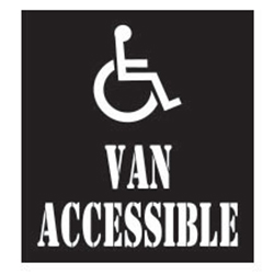 Van Accessible ADA Handicap/Disabled 1 Piece Polyvinyl Symbol Stencils