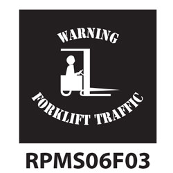 Warning Forklift Traffic Polyvinyl Safety Floor Marking Stencil