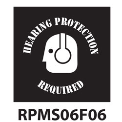 Hearing Protection Required Polyvinyl Safety Floor Marking Stencil