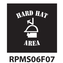 Hard Hat Area Polyvinyl Safety Floor Marking Stencil