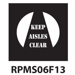 Keep Aisles Clear Polyvinyl Safety Floor Marking Stencil