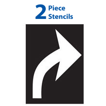 Penn DOT Curved Arrow Polyvinyl  2 Piece Stencils