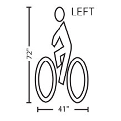 Left Bike with Rider | 3M™ Stamark™ Pre Cut Pavement Marking Symbol