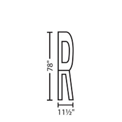 R | 78" tall | 3M™ Stamark™ Pre Cut Pavement Marking Legend