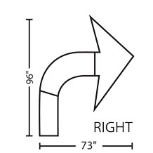 Right Curved Arrow | 3M™ Stamark™ Pre Cut Pavement Marking Arrow Symbol