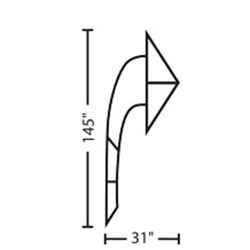 Right Elongated Arrow | 3M™ Stamark™ Pre Cut Pavement Marking Arrow Symbol