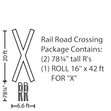 Railroad Crossing Package | 78" tall R | 3M™ Stamark™ Pre Cut Pavement Marking Legend