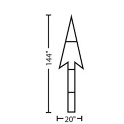 Straight Elongated Arrow | 3M™ Stamark™ Pre Cut Pavement Marking Arrow Symbol