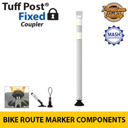 Premium Squeeze Top Tubular Bike Route Marker with Coupler for Fixed Base