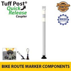 Premium Squeeze Top Tubular Bike Route Marker with Coupler for Quick Release Base