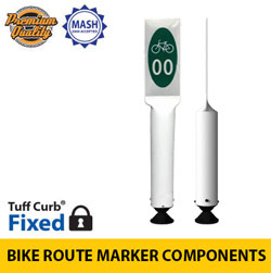 Premium Tuff Post Bike Route Marker & Lane Delineators with Coupler for Fixed Base