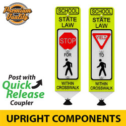 In Street (School) Pedestrian Crosswalk Sign on Quick Release Mounting Style Post