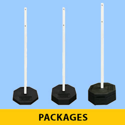 Portable Rubber Base, 60" Power Post & Hardware Package