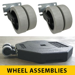 Double Wheel Assembly for Portable Rubber Base