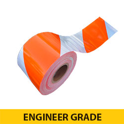 Barricade Sheeting 50 Yard Rolls | Engineer Grade | 4 inch Stripe | 8 inch Wide | Individual