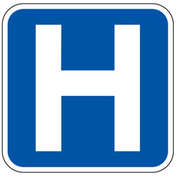 Hospital (Blue) Sign