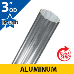 Silver 3" OD Round Fluted Aluminum Posts