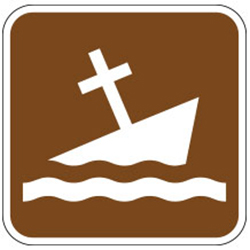 Partially Submerged Wreck Sign