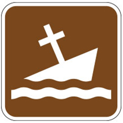 Partially Submerged Wreck Sign
