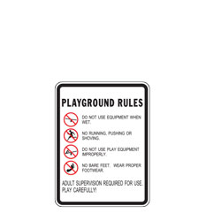 Playground Rules School Zone Sign