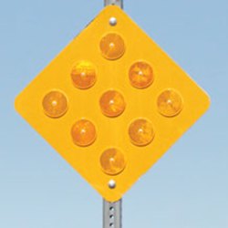 Type 1 Object Markers: Yellow Reflective with Yellow Plastic Reflectors