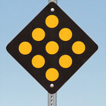 Type 1 Object Markers: Black with Yellow Reflective Circles