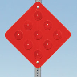 Type 4 (End of Roadway) Object Markers: Red Reflective with Red Plastic Reflectors