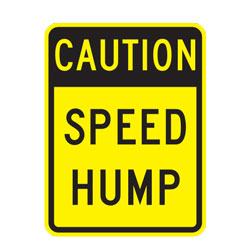 Caution Speed Hump Warning Sign